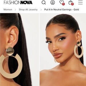 Fashion Nova Gold Hoop Earrings